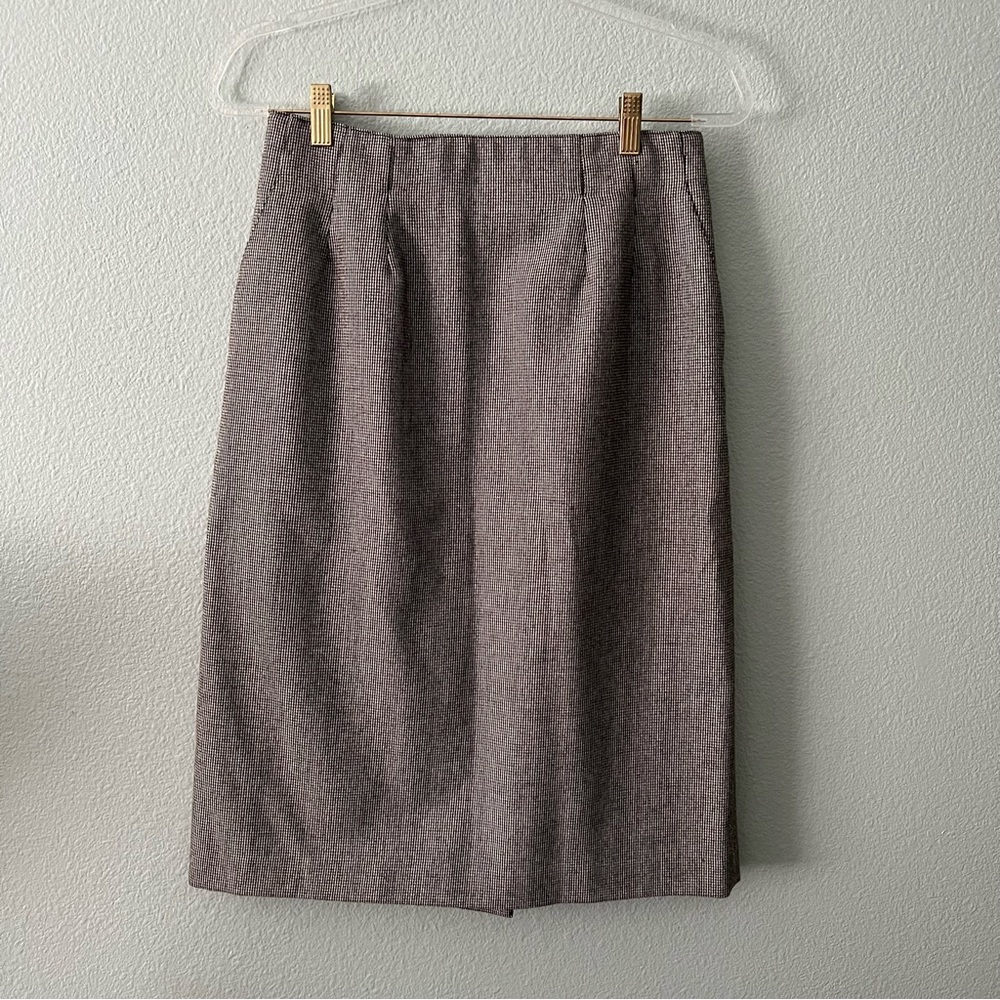 Vintage Evan Picone Houndstooth Tweed MIDI Pencil Skirt Sz 10
